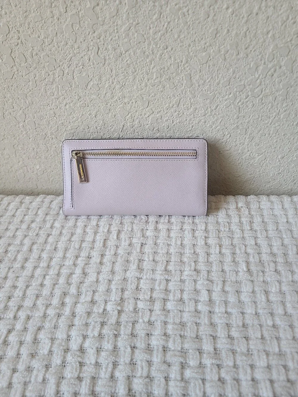 Kate Spade New York Pastel Purple Zip Wallet With Gold Logo